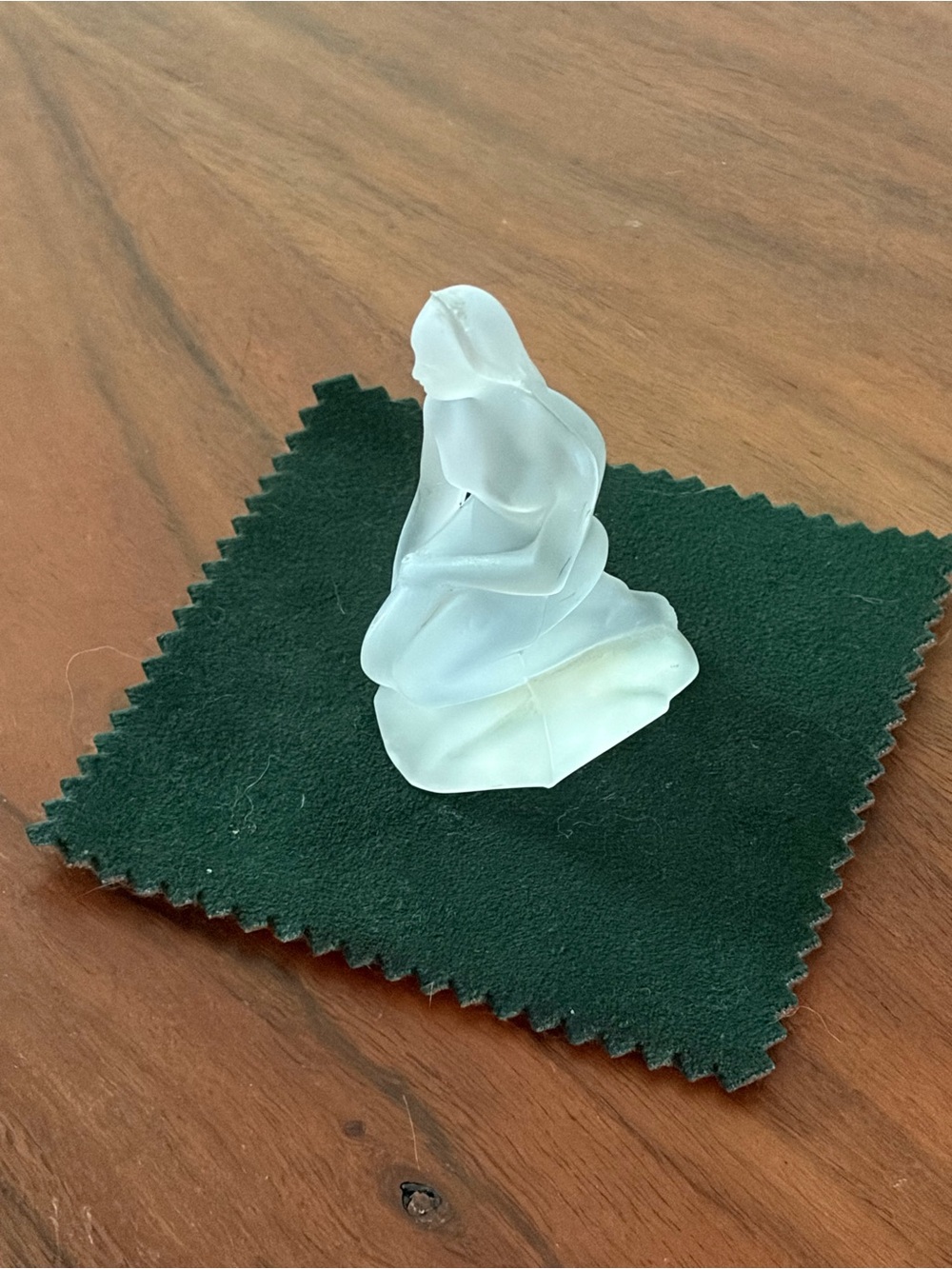 Source Unknown Frosted Glass Figurine of a naked woman